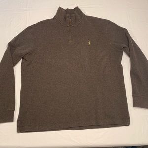 Polo Ralph Lauren Brown 1/4 Zip Cotton Long Sleeve Pullover Sweater Men’s XL